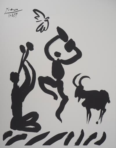 Pablo PICASSO (d’après) : La danse des faunes - Lithographie Signée 2