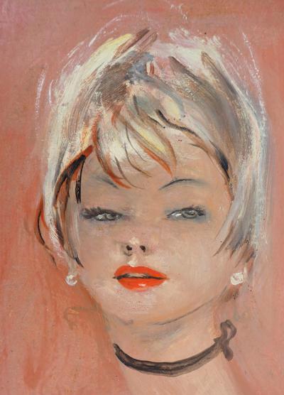 Jean-Gabriel DOMERGUE : Annette - Huile sur isorel Signée 2