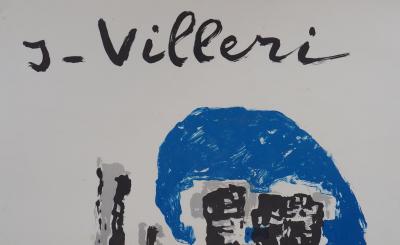 Jean VILLERI : Composition bleue et rouge - Lithographie 2