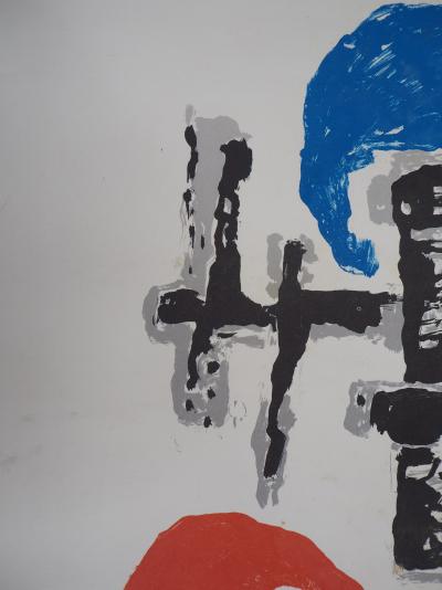 Jean VILLERI : Composition bleue et rouge - Lithographie 2