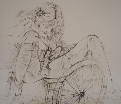 Hans Bellmer (1902-1975) - Fillette à vélo, gravure originale signée 2