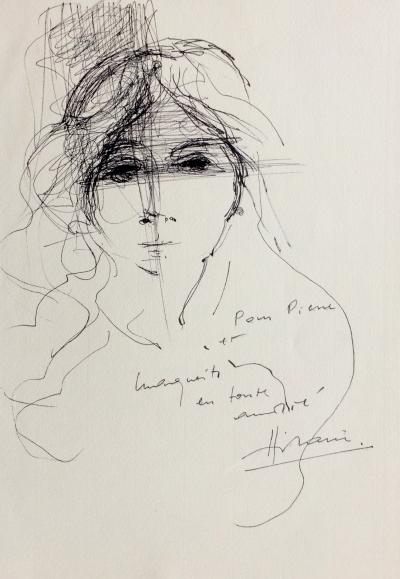 Camille HILAIRE - Portrait, 1975, Dessin original signé 2