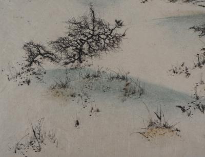 Bernard LOUEDIN : La route enneigée - Gravure Originale Signée 2