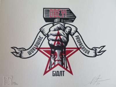 Shepard FAIREY (Obey) - Hammer And Fist, 2019, Leterpress signée 2