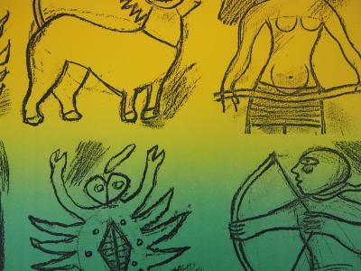 Guillaume CORNEILLE - Les douze signes du Zodiaque, 1989, lithographie couleur signée 2