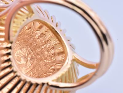 Bague NAPOLEON en or jaune 18 carats (750 millièmes). Pièce de collection NAPOLEON III EMPEREUR, datée de 1863. 2