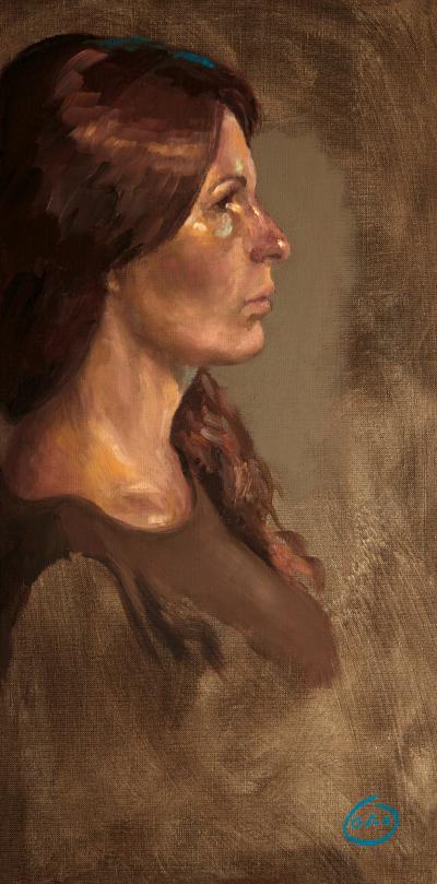 Jean-Christophe Gondouin : Christelle, 2018 , Peinture , Oeuvre signée à la main 2