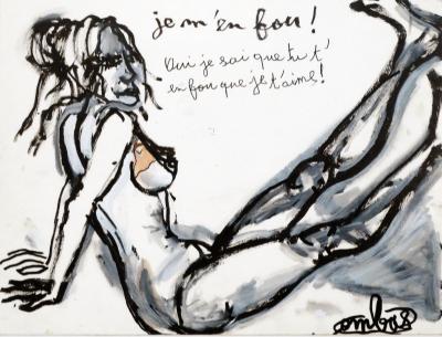 Robert Combas : Femme nue , 2000 , Dessin , Oeuvre signée à la main 2