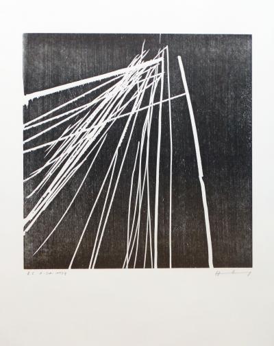 Hans HARTUNG -  H-21, 1973 - Gravure sur bois signée au crayon 2