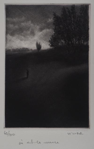 Albert WODA : Où est la source - Gravure Originale Signée 2