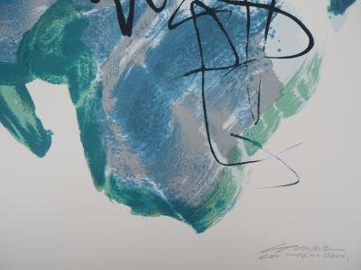 CHU TEH CHUN : Composition en bleu - Lithographie Originale Signée 2