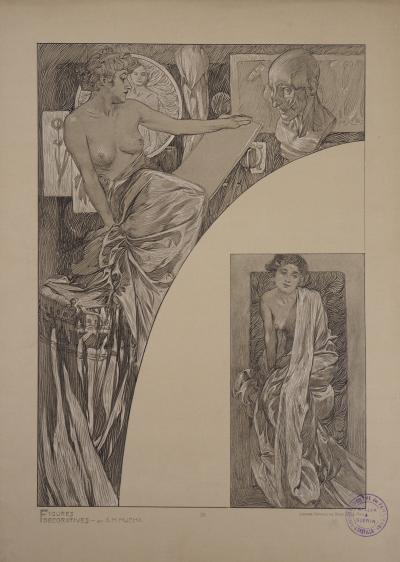 Alphonse MUCHA : Modèle dans l’atelier - Lithographie 2