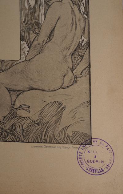 Alphonse MUCHA : Le modèle au chignon, Lithographie 2