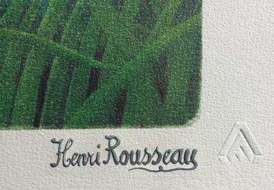 Henri ROUSSEAU  (d’après) : Le repas du Lion, Lithographie signée, édition limitée 2