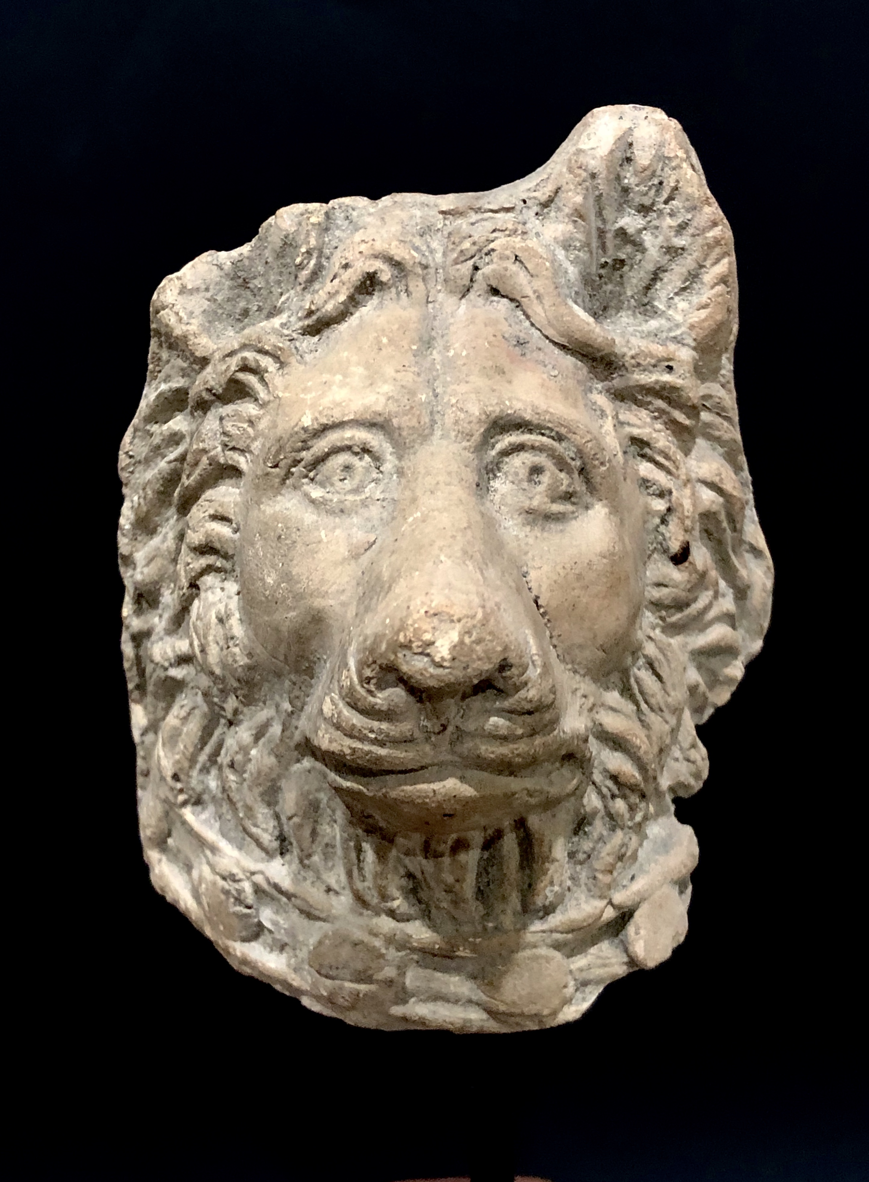 Tête Antique En Terre Cuite - Égypte Période Romaine Ou Copte - Archéologie Originale - Sur Socle
