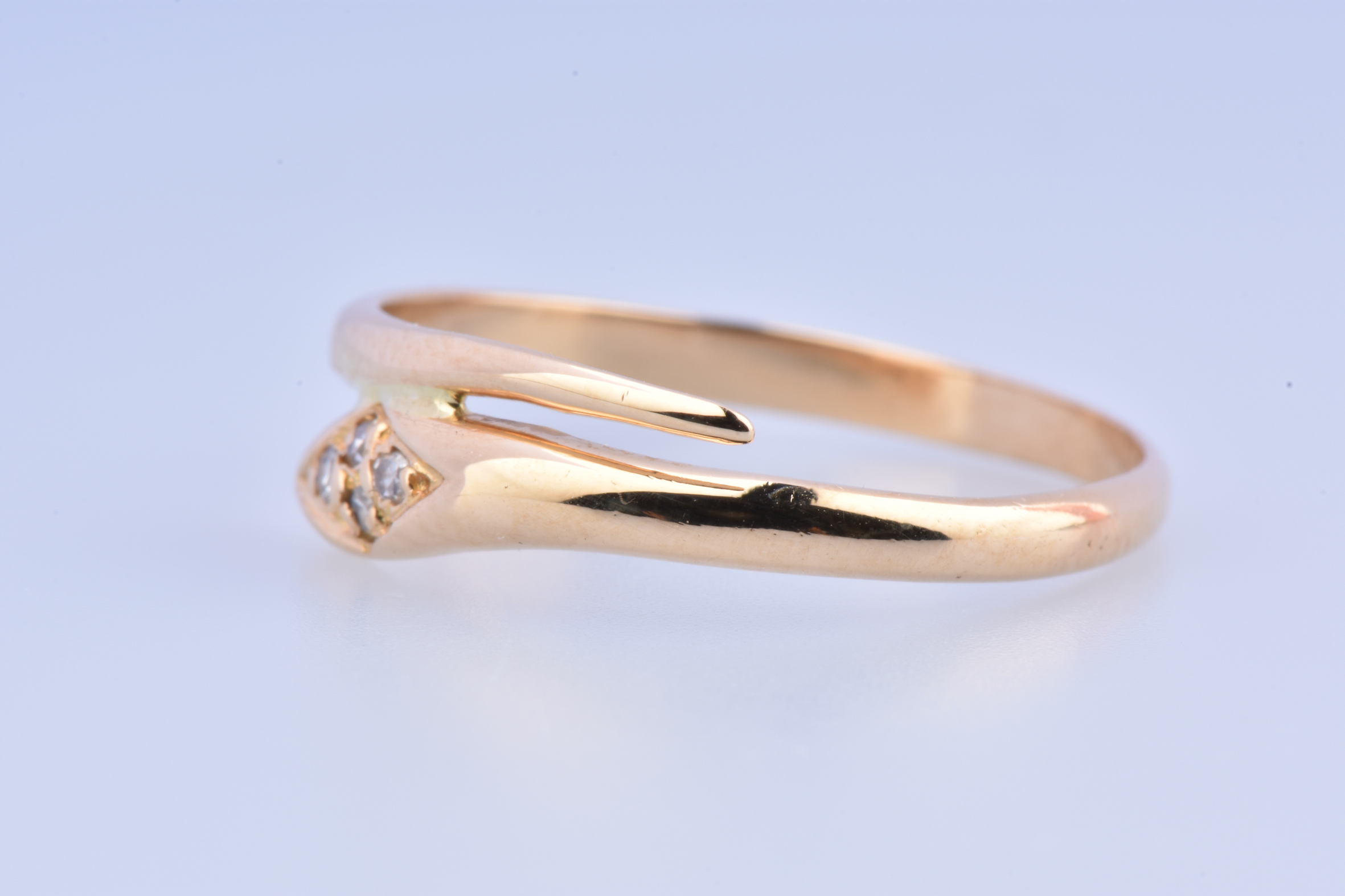 Bague Solitaire En Or Jaune 9 Carats Avec Diamant 0.01 Ct - Taille 54 - Occasion Parfait état