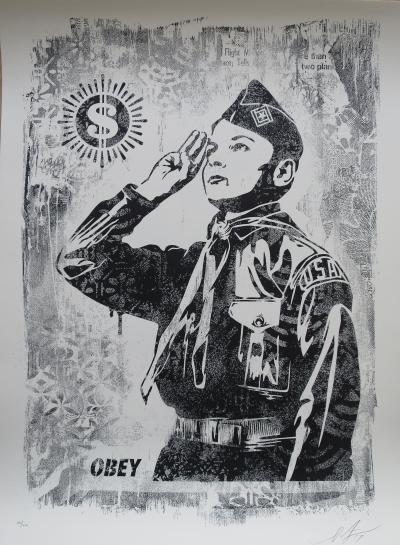 Shepard FAIREY (Obey) - Damaged Learn to Obey - Sérigraphie signée et numérotée 2