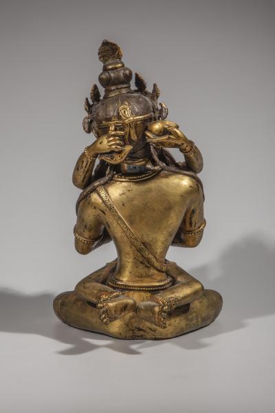 Tibet.  Vajra Satva assis en yabum avec sa parèdre 2