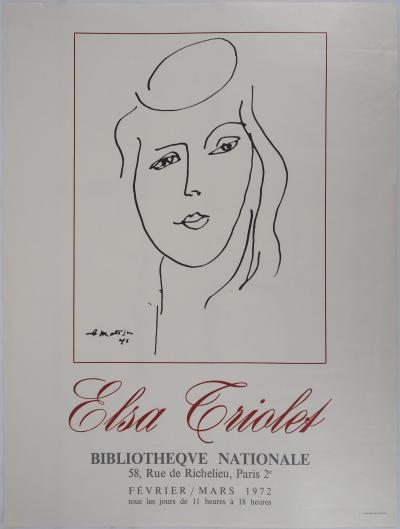 Henri Matisse - Elsa Triolet, lithographie originale signée 2
