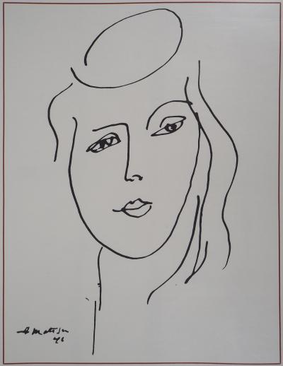 Henri Matisse - Elsa Triolet, lithographie originale signée 2