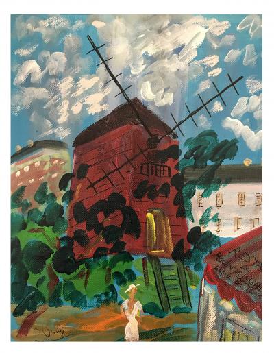 Jean WALLIS - Le moulin de la galette, 2002 - Acrylique sur toile signée 2