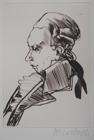 Claude WEISBUCH : Homme de profil - Gravure Originale Signée 2