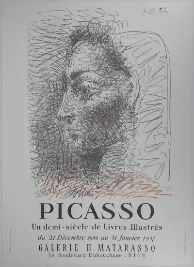 Pablo PICASSO (d’après) - Femme de profil - Affiche originale d’époque 2