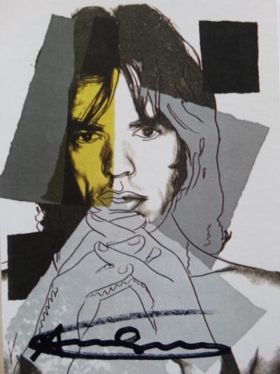 Andy Warhol - Mick Jagger, carte d’invitation signé à la main
