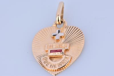 Médaille de la Maison AUGIS en or bicolore 18 carats (750 millièmes) déclaration d'amour 