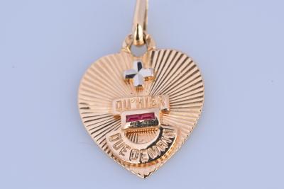 Médaille de la Maison AUGIS en or bicolore 18 carats (750 millièmes) déclaration d'amour 