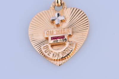 Médaille de la Maison AUGIS en or bicolore 18 carats (750 millièmes) déclaration d'amour 