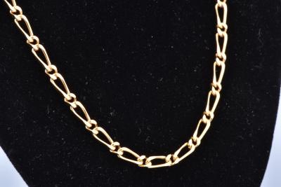 Chaine homme en or jaune, collier en maille alternée 1/2, fermoir mousqueton 2