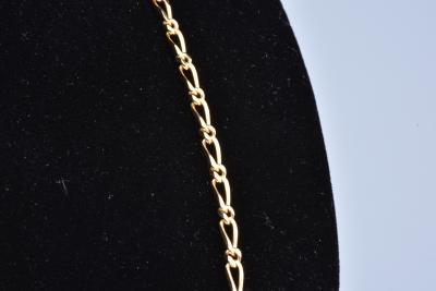 Chaine homme en or jaune, collier en maille alternée 1/2, fermoir mousqueton 2