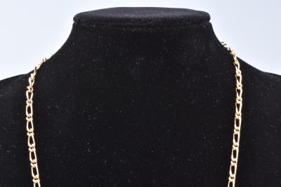 Chaine homme en or jaune, collier en maille alternée 1/2, fermoir mousqueton 2