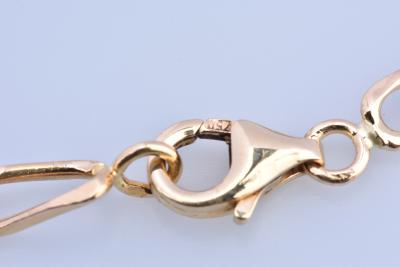 Chaine homme en or jaune, collier en maille alternée 1/2, fermoir mousqueton 2