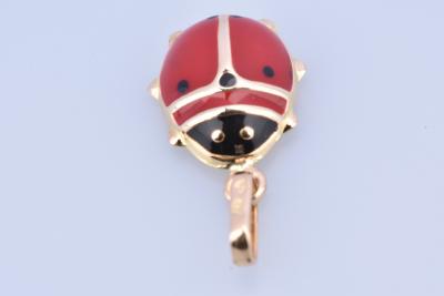 Joli pendentif coccinelle en or jaune 18 carats (750 millièmes). 2