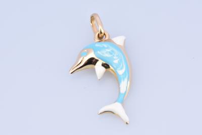 Pendentif Dauphin en or jaune 18 carats (750 millièmes). 2