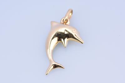 Pendentif Dauphin en or jaune 18 carats (750 millièmes). 2