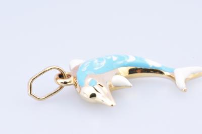Pendentif Dauphin en or jaune 18 carats (750 millièmes). 2