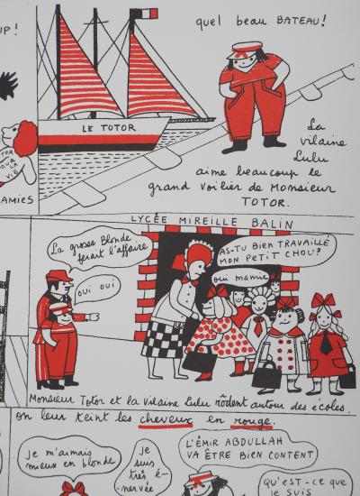 Yves SAINT LAURENT : La vilaine Lulu en croisière - Lithographie, 1985 2