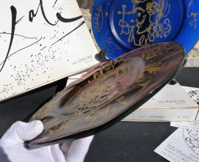 Salvador Dali - Assiettes Daum Pâte de Verre Finition Or Signées Numérotées Certificats 2
