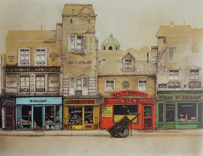 Maurice BERANGER : Paris Montmartre - Lithographie originale signée au crayon 2