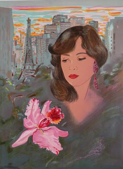 Jean-Claude CARSUZAN : Parisienne - lithographie originale signée, 2