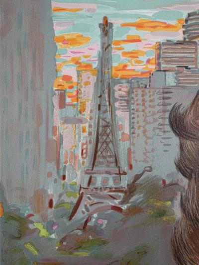 Jean-Claude CARSUZAN : Parisienne - lithographie originale signée, 2