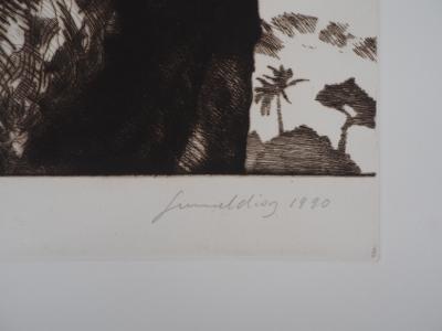 Gérard DIAZ - L’arbre noir - Gravure Originale Signée 2