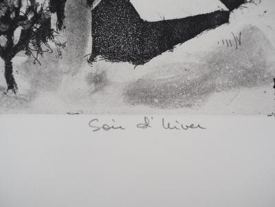 Jacques HALLEZ : Soir d’hiver - Gravure Originale Signée 2