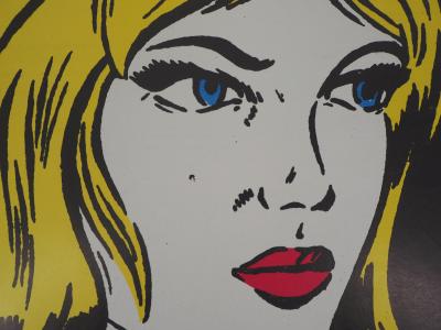 Dans le gout de Lichtenstein : Jeune femme blonde - Tirage Offset 2