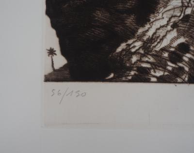 Gérard DIAZ: Der schwarze Baum - Original signierte Radierung 2