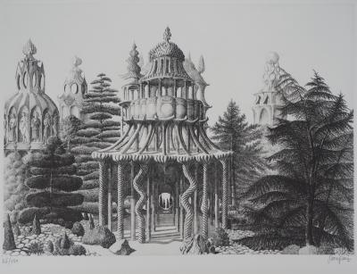Jacques HOUPLAIN : La cité des femmes - Gravure Originale Signée 2
