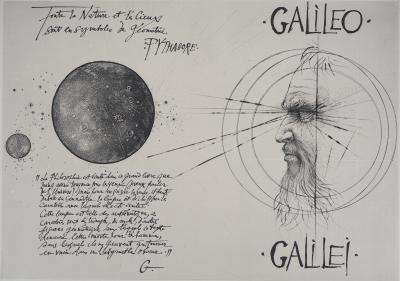 Pierre-Yves TRÉMOIS : Science, Hommage à Galilée - Gravure originale signée 2